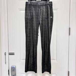Juicy Couture Dark Gray and Silver Metallic Knit Lounge Pants | SZ S